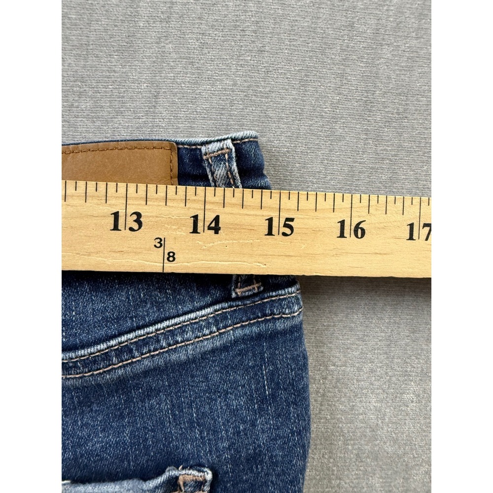 American Eagle High V-Rise Shortie Distressed Denim Shorts Blue Women Size 6 - Picture 8 of 8